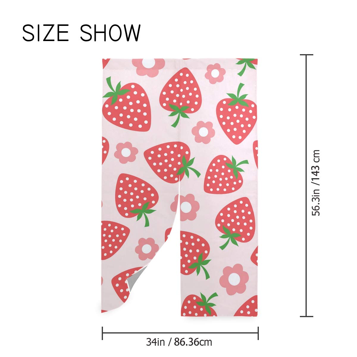 Amazon｜La Rose のれん ロング いちご ストロベリー 果物 フルッツ 花