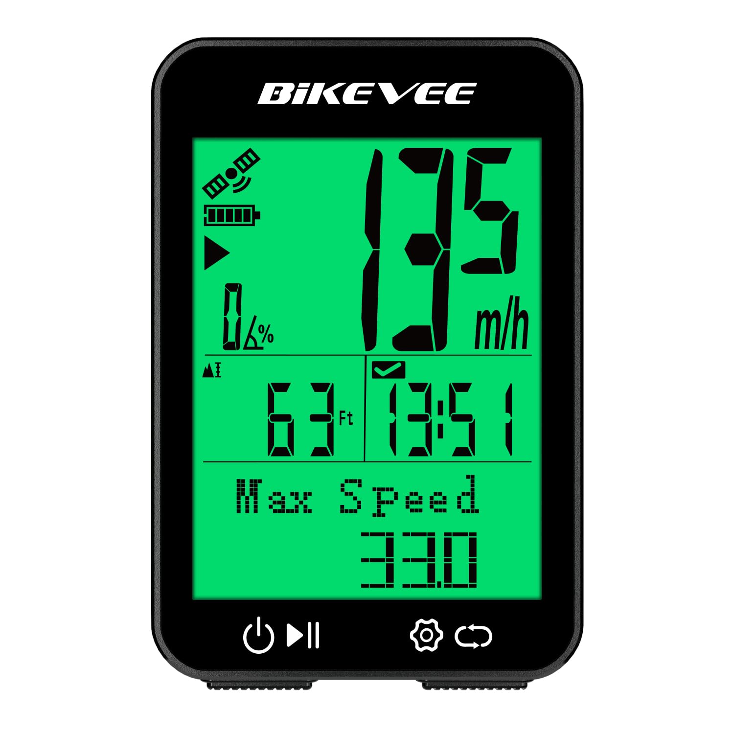 Fahrradcomputer GPS Kabellos Tacho Fahrrad IPX7 Wasserdicht 2,4 Zoll Display mit Temperatur Steigung Höhe Auto Start Stopp KMH MPH 9 Sprachen