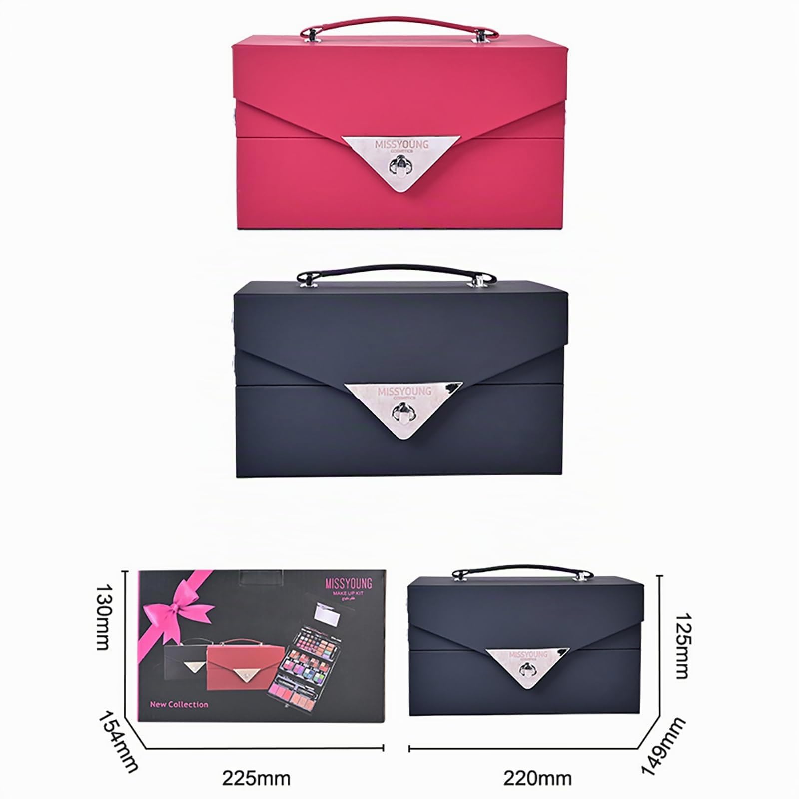 Coffret Maquillage Complet 45 Pièces - Palette Fards Ombre à Paupières, Anti-Cernes, Gloss et Accessoires avec Boîte de Rangement Rose