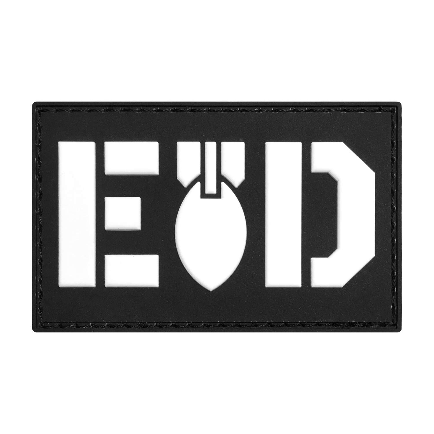 MORTHOME M Explosive Ordnance Disposal Bomb Squad Tactical Military Morale PVC Rubber Patch (White)