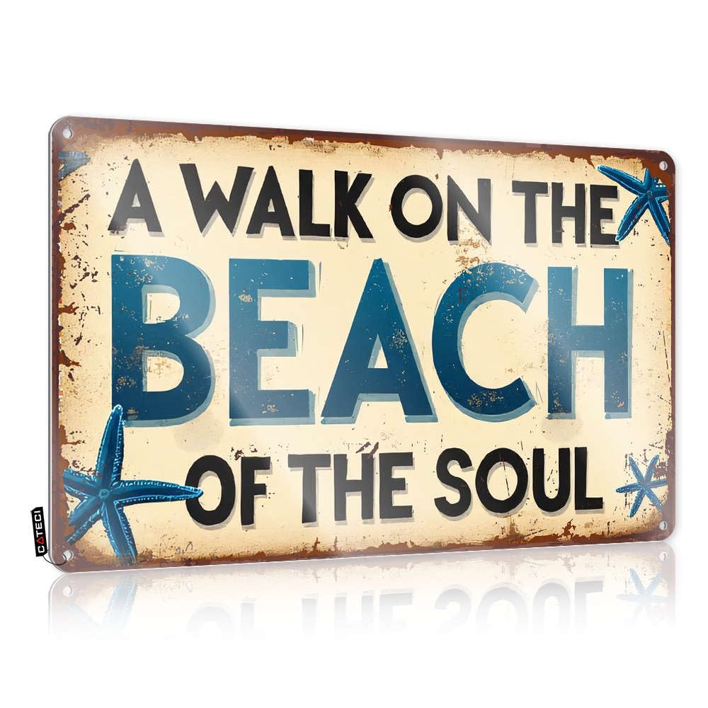 Vintage Tin Signs Funny A Walk On The Beach Of The Soul Tin Sign Home Tin Sign Metal Home Bar Signs(30X40CM)