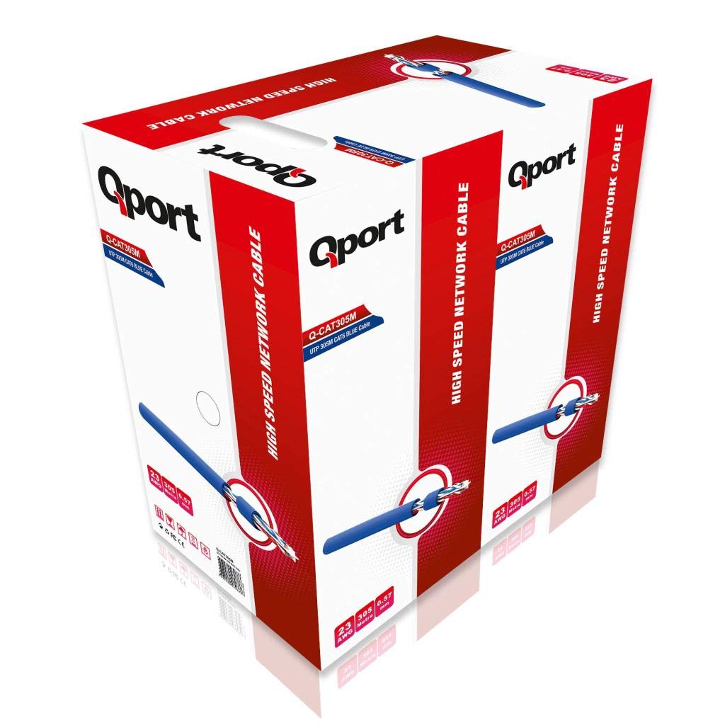 Qport Q Cat305M 305 Metre Utp 23Awg 0.57Mm Mavi Network Ağ Ka Blosu