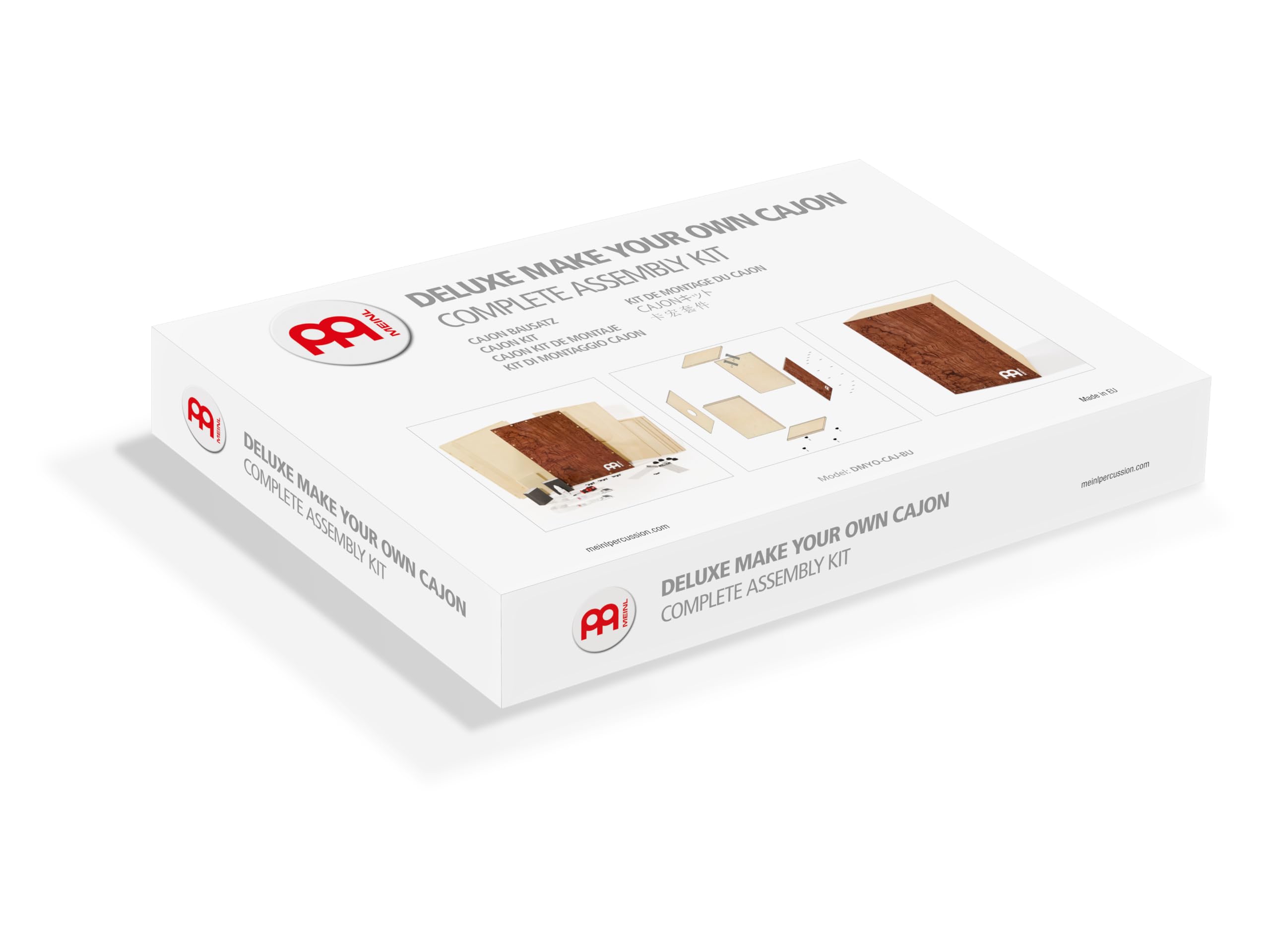 Meinl Percussion Deluxe Cajon Kit - Drum Box Grande Fai da Te - Include arnesi - Superficie di Suono in Radica (DMYO-CAJ-BU)