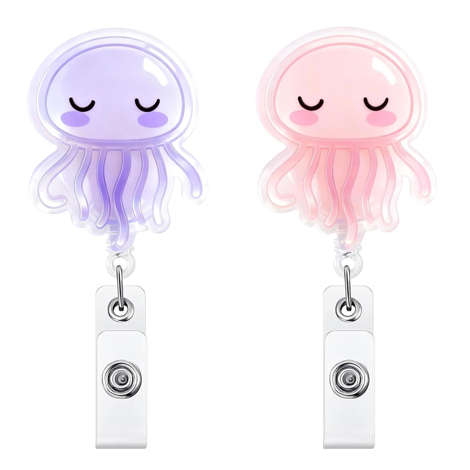 Funny Badge Reel Set, Retractable Keychain with Card Holder, Cute Nurse ID Card Holders with Alligator Clip for Medical Staff