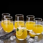Water Glasses Set of 6 Highball Drink Glasses Juice Glasses Base Glassware for Wine Beer Whiskey Cocktails Beverage Drinking Tall Tumbler