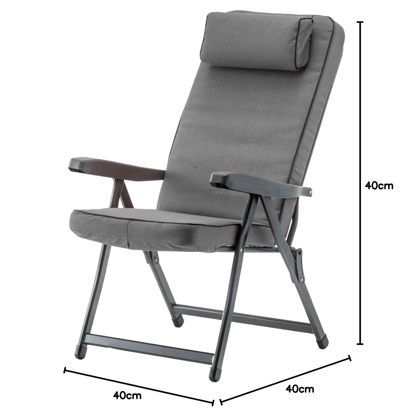 Tomaino Tumbona acolchada para uso interior exterior (Gris, Sillón estándar)