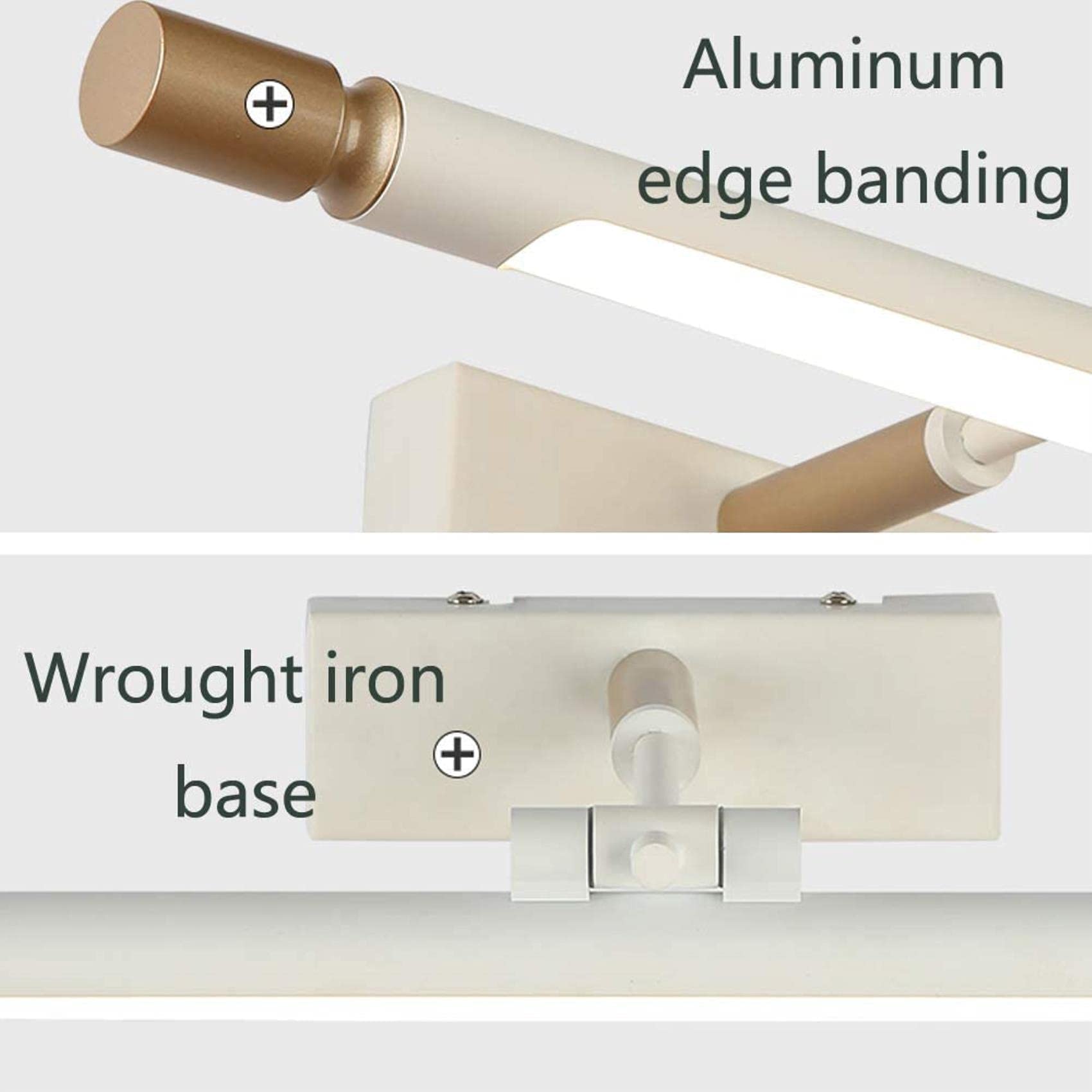 Lampade da Tavolo, Specchio con Luce Frontale a Led, Lampada da Parete con Angolazione Regolabile, Illuminazione per Bagno e Trucco, Luce Calda Bianca, 64 cm