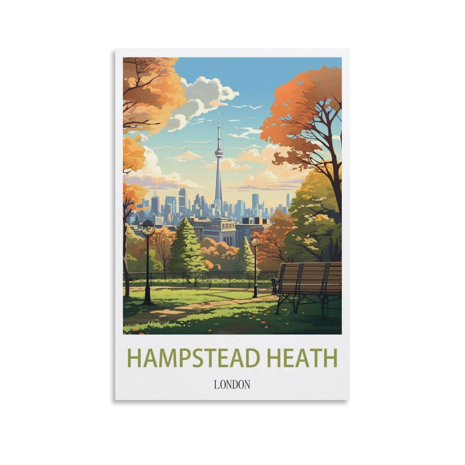 EZMLFA 5D Diamond Painting Kits for Adults,Hampstead Heath London,Diamond Painting,Landscape Gem Art Kits Adult and Crafts Home Decor 40x40cm