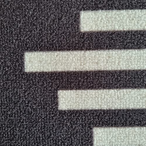 Image of Matz&More Anti Slip Multipurpose Floor Mat, 40x60cm, for Door, Entrance, Bathroom, Bedroom, Kitchen, Office, Geometric Black White