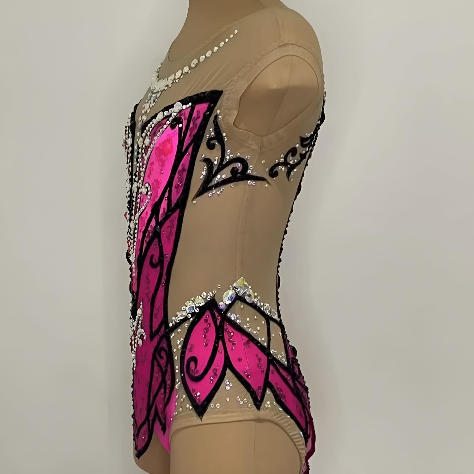 Maillot De Gimnasia Rítmica For Mujer Traje de Baile de Ballet de Alta Elasticidad Mono de Gimnasia Puesta En Escena