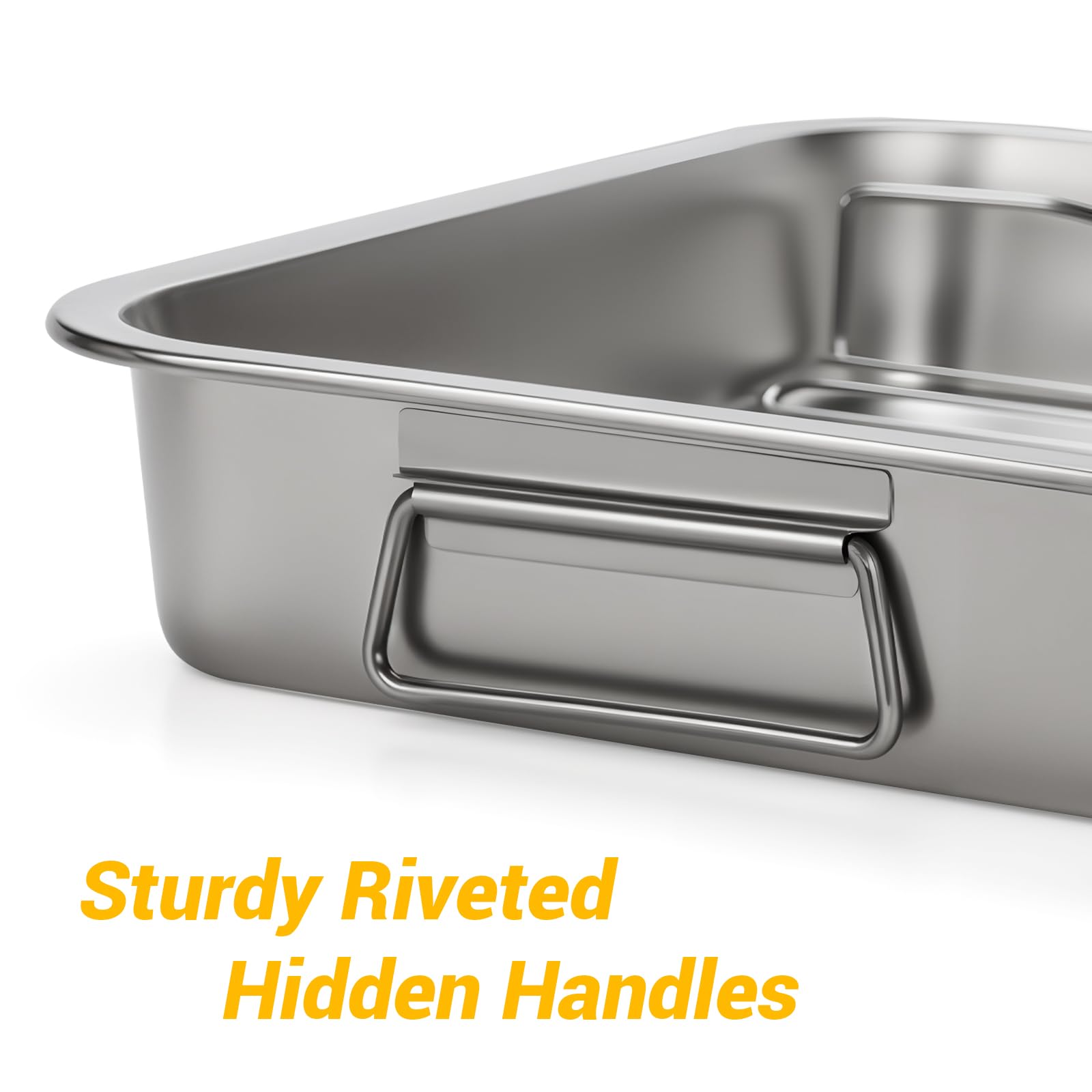 Tifanso Stainless Steel Roasting Pan - Turkey & Rack -5