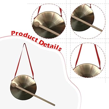 Amazon | Dickly 真鍮ゴングと木製マレット、子供向けの楽しい