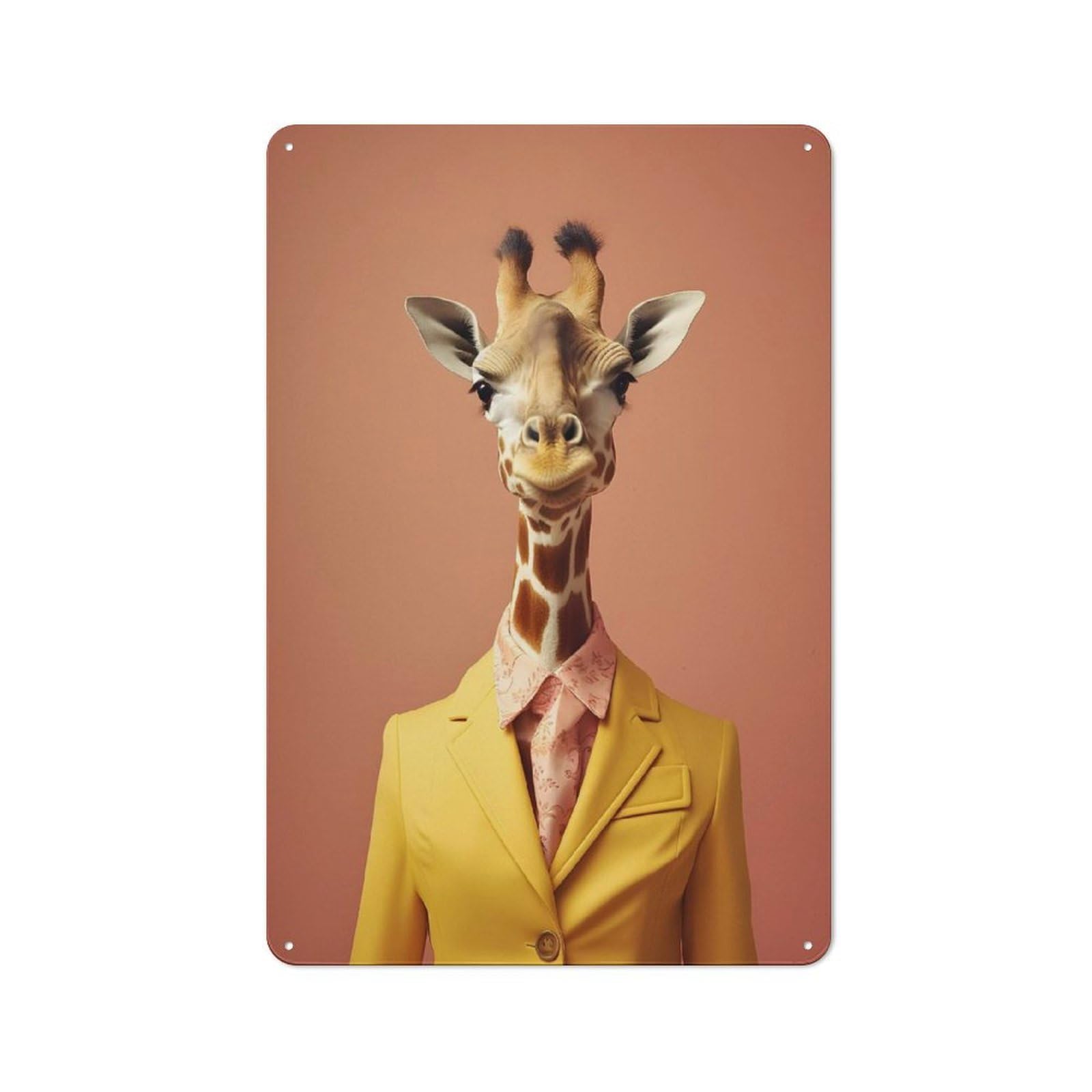 Junmoney 80S Style Giraffe Rustic Tin Sign 30X20cm For Pub Or Café, For Collectors Building A Themed Wall Display