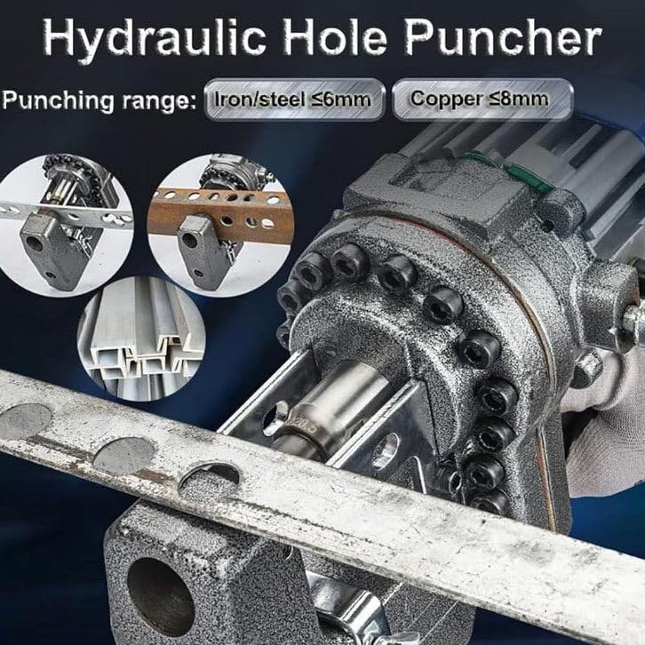 Professionelles Elektrischer hydraulischer Locher Φ1/4"-4/5" Stanzmaschine Metalllocher Schnelles Stanzen, genaue Positionierung, einfach zu bedienen, für Eisen-Kupfer-Aluminium-Platten channelsteel