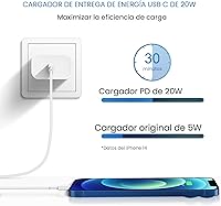 Vista 6 de Cargador para iPhone 14 13 12 de carga rápida de 20 W PD USB C cargador de pared con cable de carga rápida de 6 pies compatible con iPhone