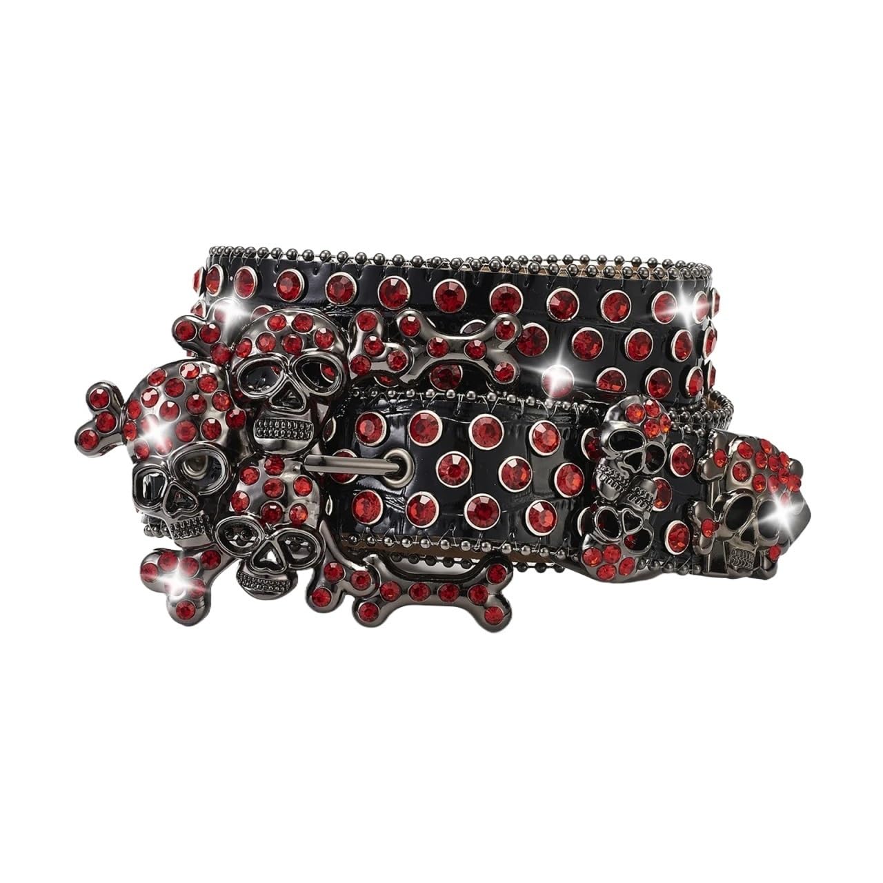 Cinturones Mujer Cinturón de hebilla de Metal Punk con lentejuelas de lujo for mujer,con diamantes de imitación