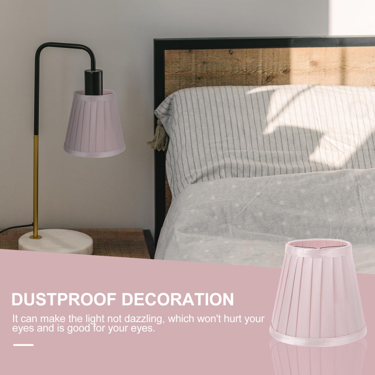 Veemoon Small Modern Pink Drum Light Shade Tapered Light Shade in a Pink for Floor Lamps Torchieres Home Decor Improvement .11X5.11X5.50in - Image 4