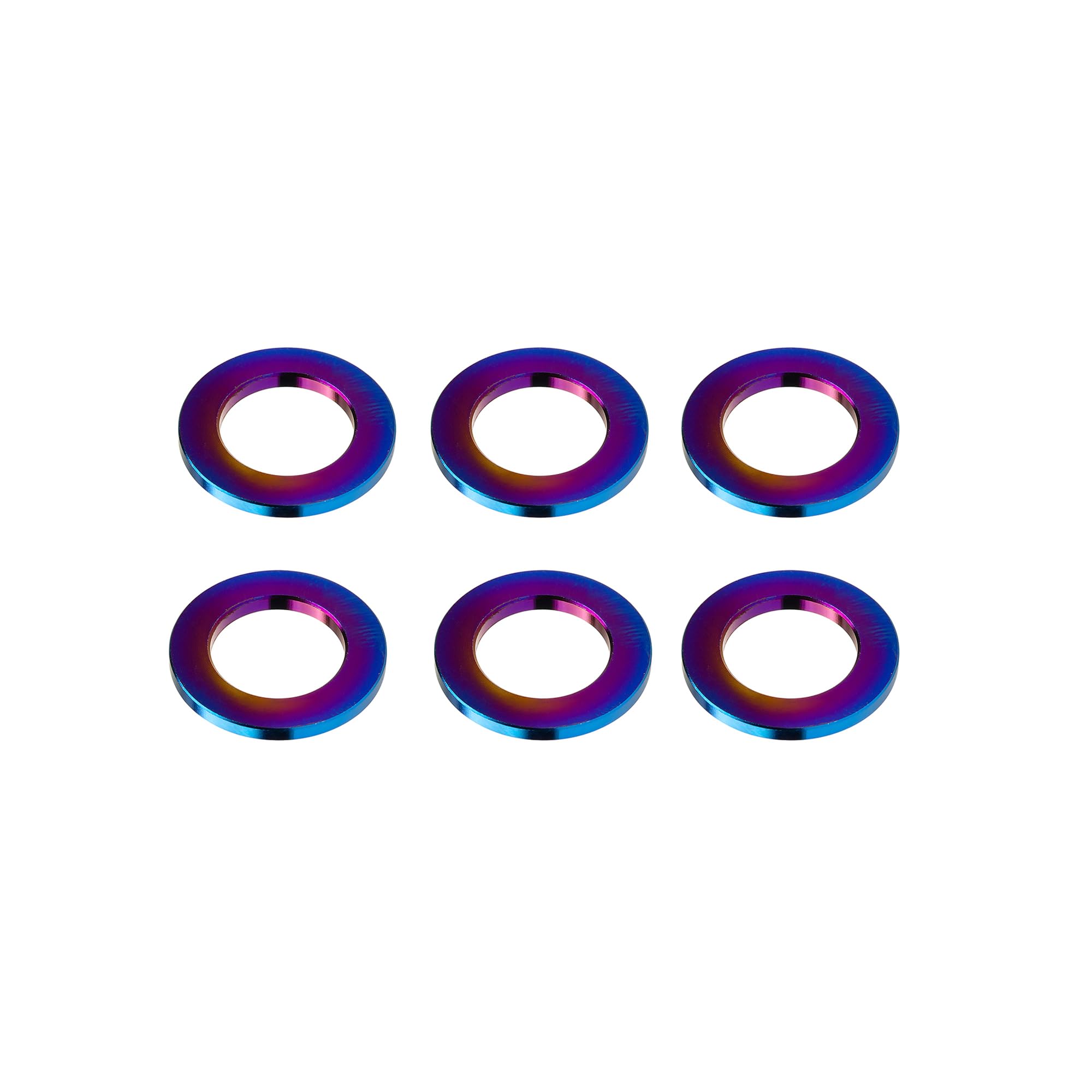 Yaruijia Titanium Flat Washer M3 M4 M5 M6 M7 M8 M10 M12 M14 6AL4V Aerospace Grade 5 Sealing Ring for Screw Bolt Nut Pack of 6 (Burn Blue, M10)
