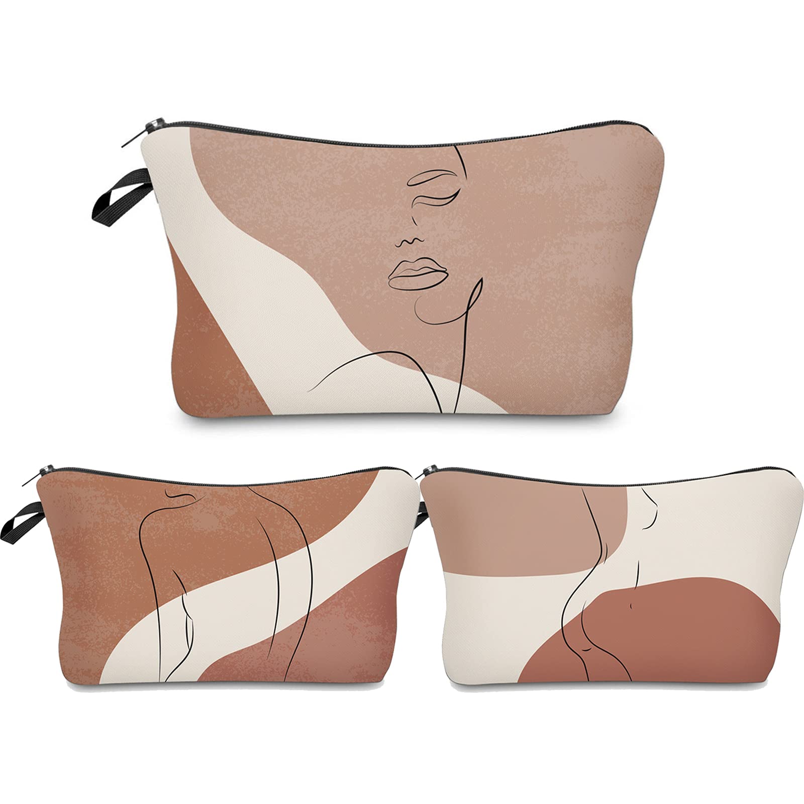 Deanfun3pcs/set Super Funny 3D Printing women cosmetic bag Multifuncition Pencil Holder (unicorn), 3 pcs Line Art 1