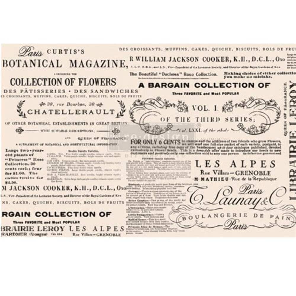 Re-Design Tissue Paper REDESGN FLRL, Floral Text