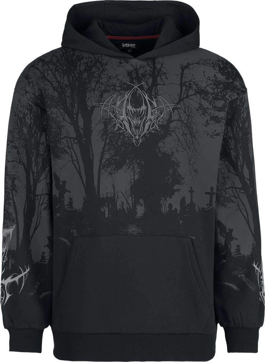 Gothicana by EMP Uomo Felpa con Cappuccio Eternal Allure Nero