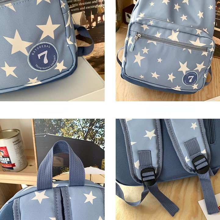 Y2K Backpack Women Men, Cute Daypack Grunge Stars Vintage Chic Trendy Design Bookbag Backpack Daily Use Hiking Trip (blue) - Image 3