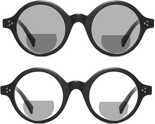 Gafas de lectura bifocales de marco redondo pequeño para mujeres y hombres, lentes fotocromáticos, lentes de transición, lentes de sol para presbicia