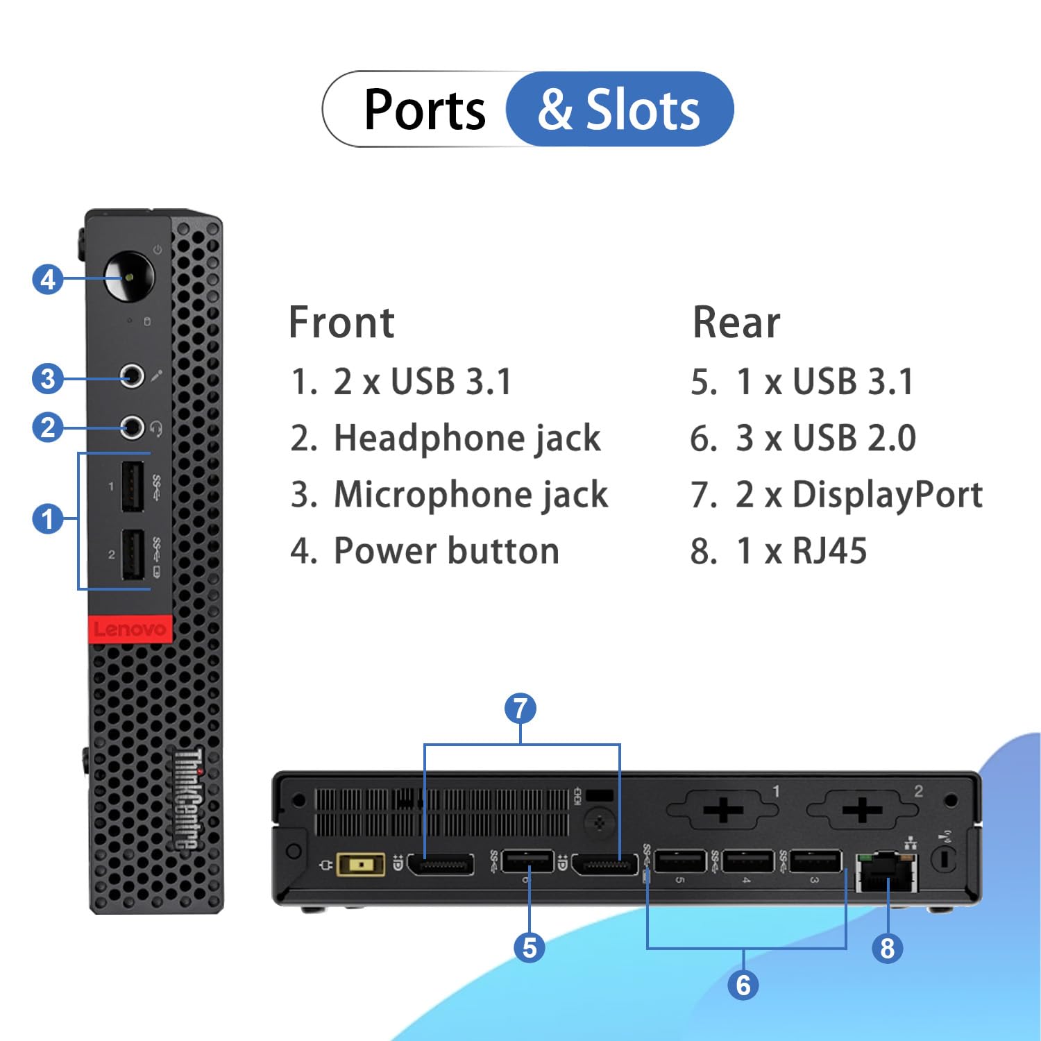 Lenovo Newest ThinkCentre Business SFF Desktop, AMD Quad-core