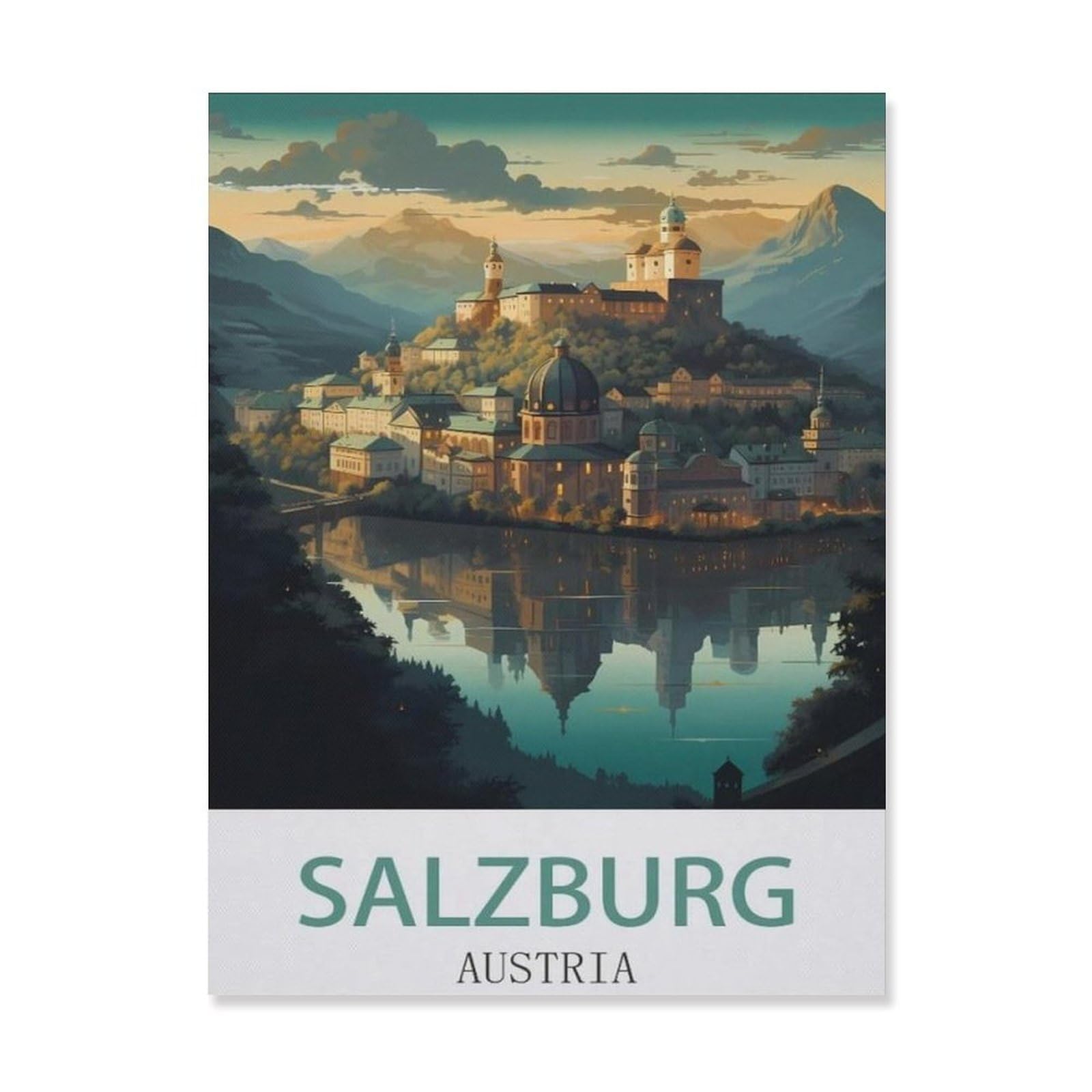 Funny Bathroom Wall Decor Signs，Salzburg Austria(20x30cm）