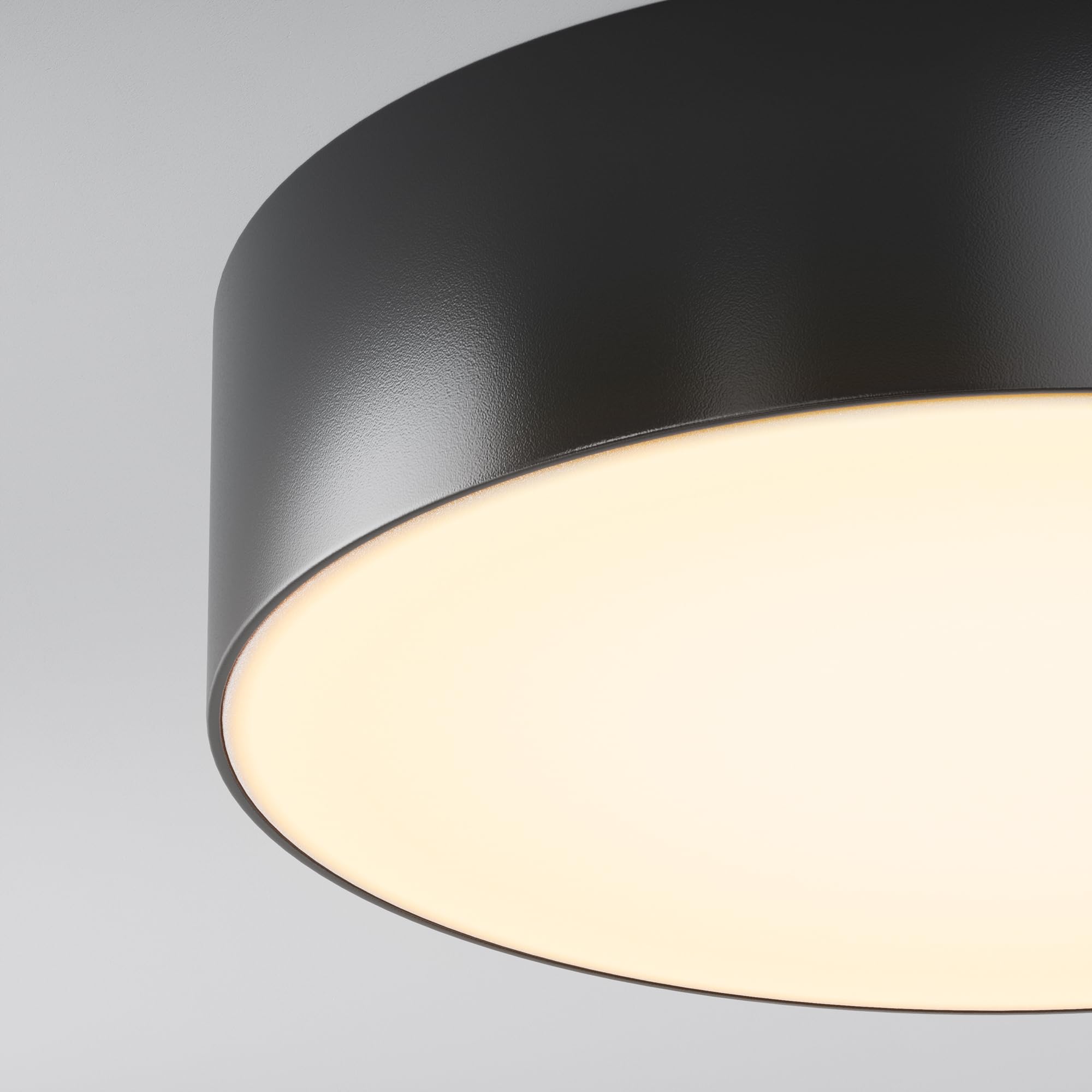Lampada da soffitto da esterno Zon IP Nero Alluminio e plastica IP 65 AC 110-240 30 W per cucina, sala, studio, camera da letto