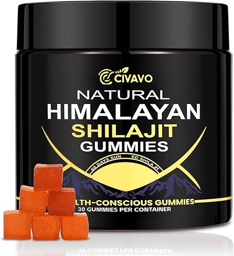 Gomitas Shilajit naturales del Himalaya, gomitas Shilajit naturales orgánicas para hombres y mujeres, apoyan la energía natural y la fuerza, 30