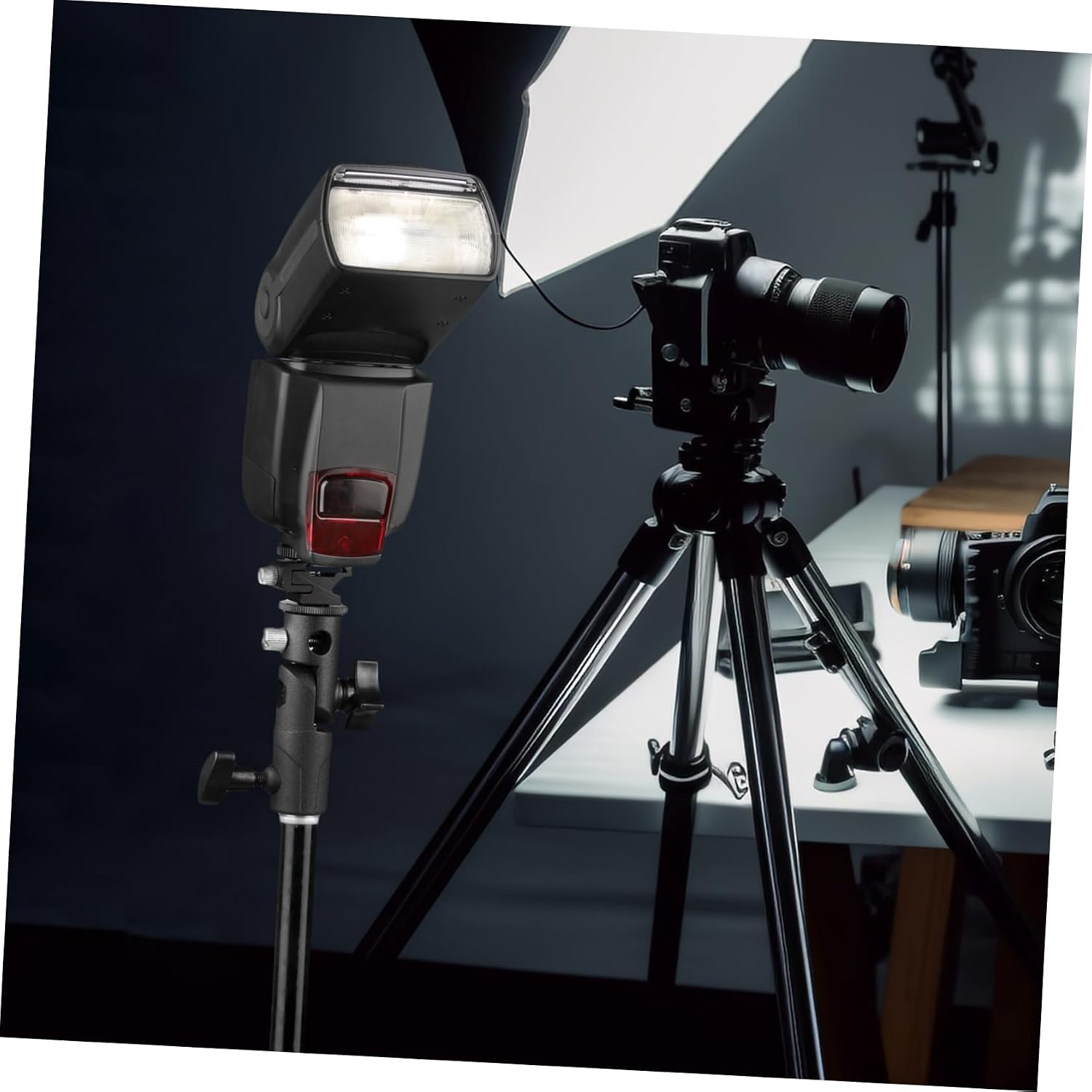 E-Type Flash Umbrella Bracket Light Stand Reflector Holder for Photography Adjustable Flash Mount for DSLR Cameras Versatile Light Stand for Studio and Outdoor Use