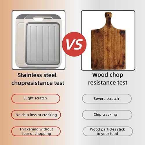 Miniatura 6 de Tabla de cortar de doble cara, tabla de cortar de acero inoxidable 304 para cocina, tabla de cortar grande, tabla de cortar de grado alimenticio,
