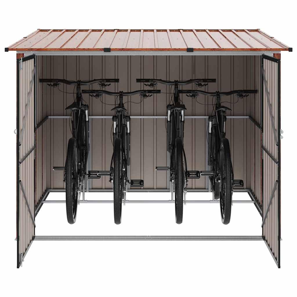 vidaxl abri de vélo 3 pcs marron