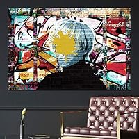 SIGNWIN Framed Canvas Wall Art Andy Warhol with Campbell Soup Abstract Painting Graffiti & Street Art Famous People Pop Art Modern Urban Multicolor for Living Room, Bedroom, Office - 12x18 inches