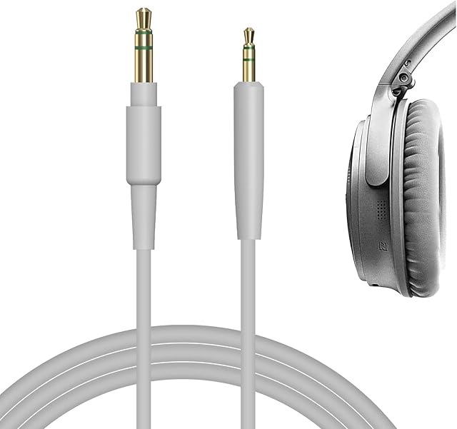 GEEKRIA QuickFit Audio Cable Compatible with Bose QC 45, QC 35 Series II, QC 35, QC 25, NC 700, 700 ANC, Soundlink On-Ear, SoundLink II Cable, 2.5mm Aux Replacement Stereo Cord (4 ft/1.2 m)