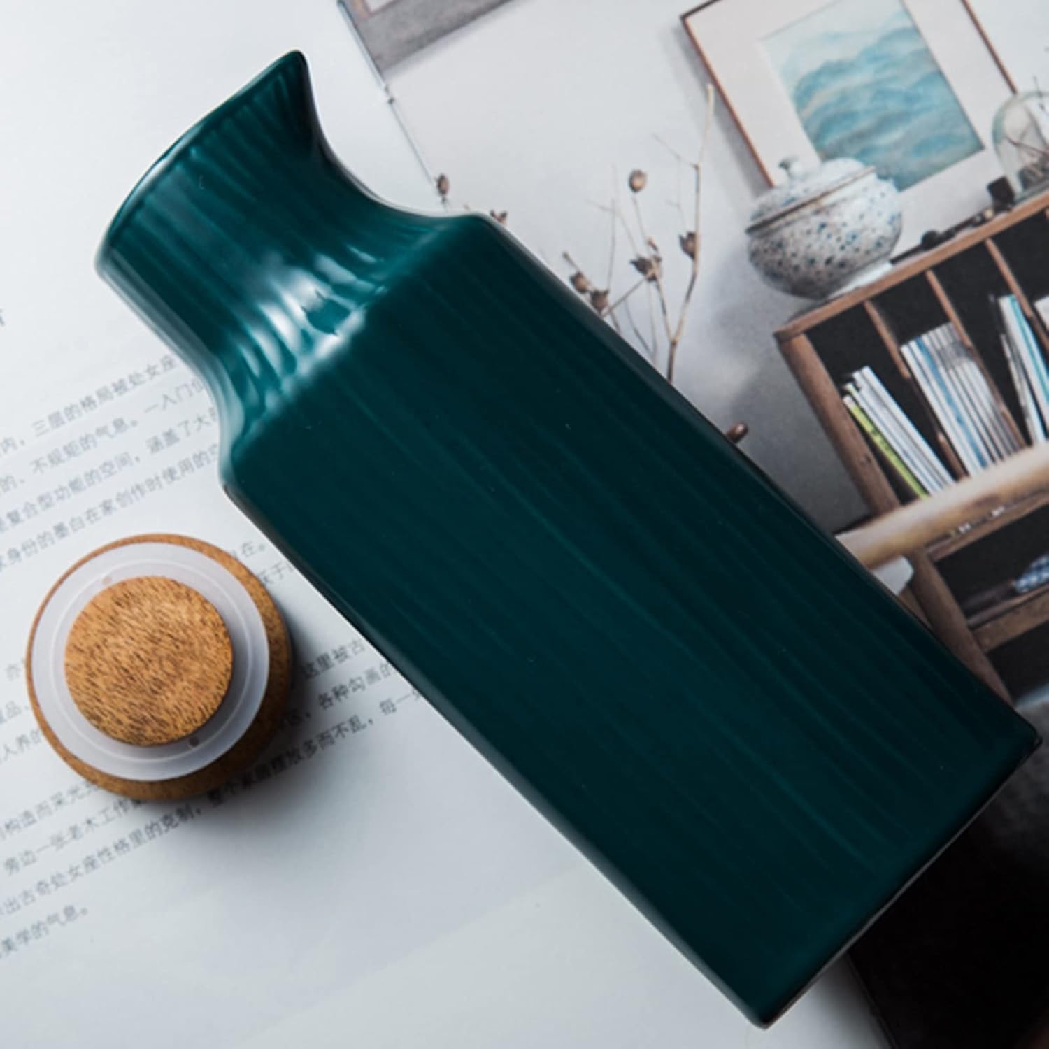 oil bottle Simple Ceramic Oil and Vinegar Dispenser Creative Kitchen Oil Bottle with Leak-proof Spout Household Condiment Container oil sprayer(Color:D)