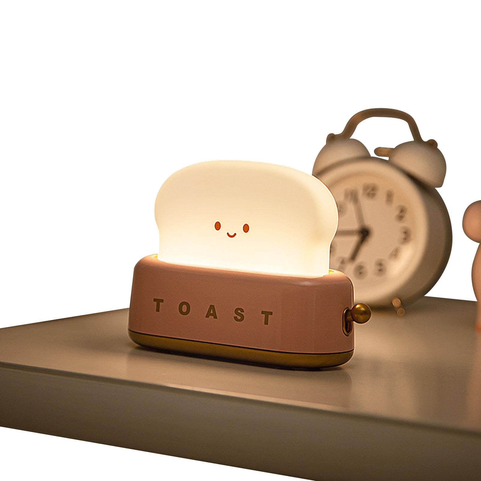 VoiakiuCute Toast Night Light | Dimmable LED Toaster Night Lamp Rechargeable,Lighting Adjustable Auto-Off Bedside Lamp for Desk, Bedrooms, Living Room, Cute Room Decor