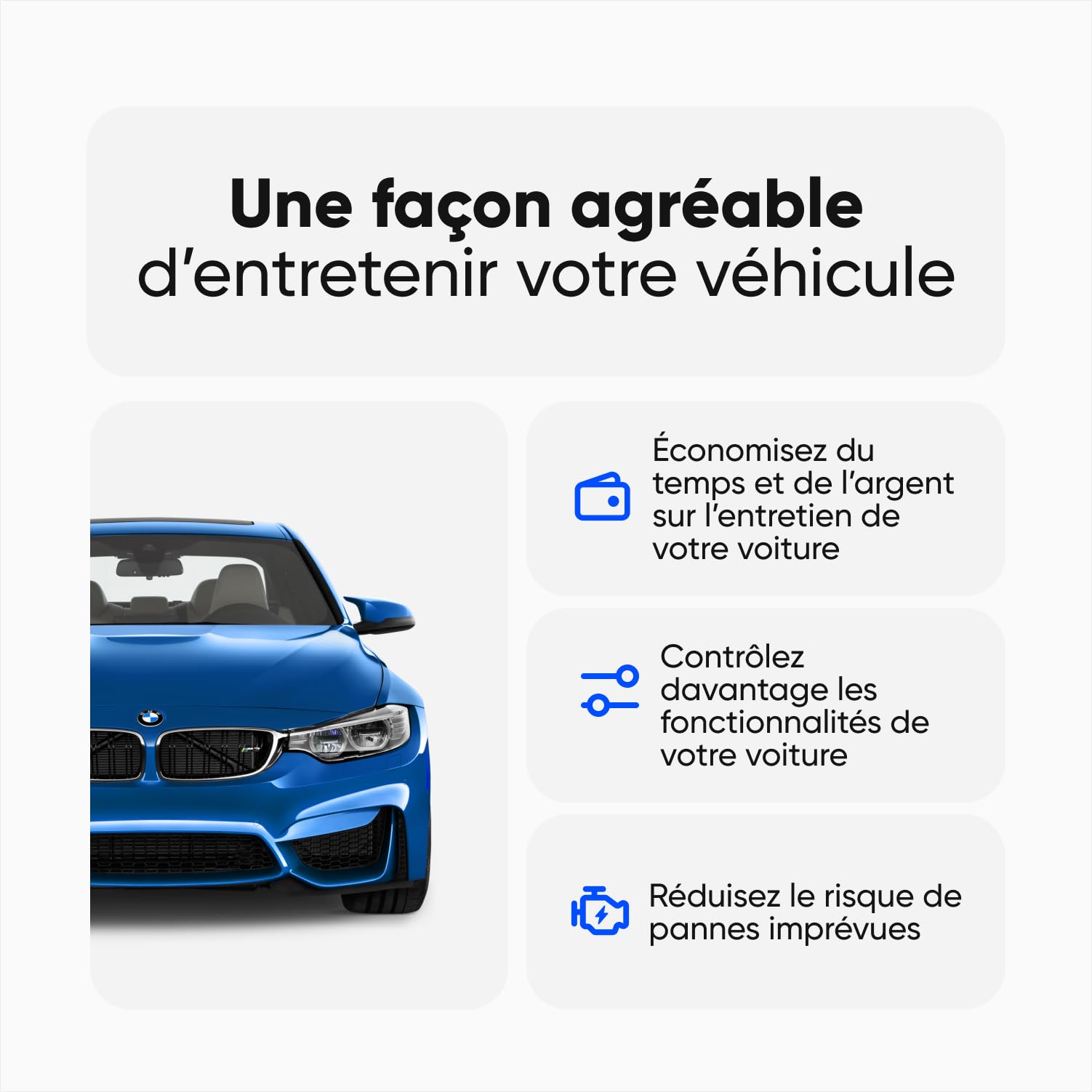 OBDeleven 3 Lecteur de Codes OBD2 Diagnostic Bluetooth Scanner Auto pour Utilisation Quotidienne et Avancée, iOS et Android (OBDeleven 3)