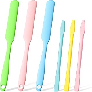 6 Pcs Non-Stick Wax Spatulas Set, Silicone Wax Applicator Hair Removal Sticks Eyebrow Waxs Sticks, Reusable Hard Waxs Scraper for Home Salon Body Use