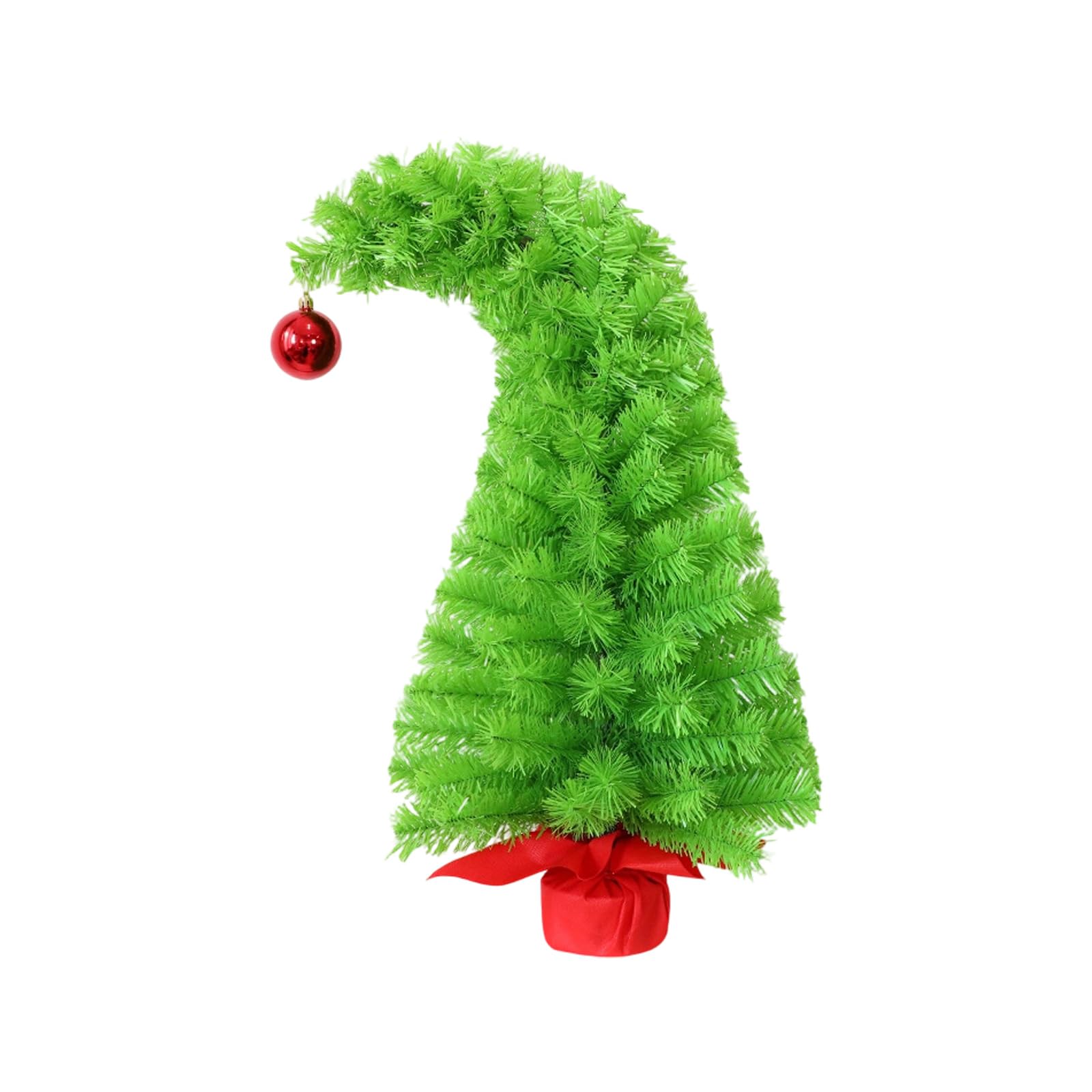 XAGMODSHN Decoración de árbol navideño Verde Torcido para Escritorio, Dormitorio, Oficina, decoración de Festivales, Suministros caprichosos para Fiesta de Navidad