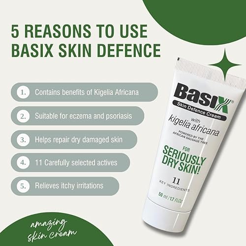 Miniatura 5 de Basix Skin Defence - Crema de reparación (doble unidad) Kigelia - Árbol de salchichas africanas calma el eccema psoriasis dermatitis, acné,