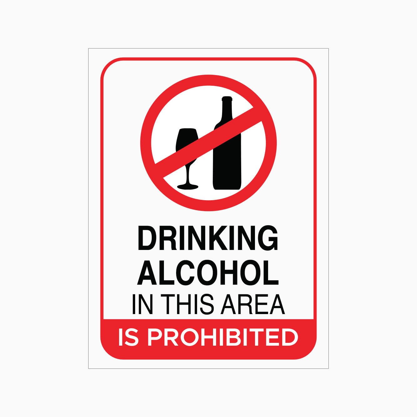 No Alcohol Allowed Sign L5935, 12x8 Inch Metal Tin Sign, Industrial Commercial Prohibition Safety Sign