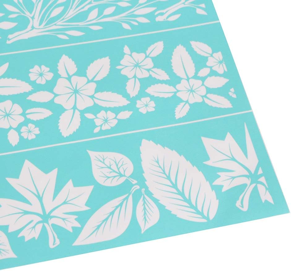 She Love Self-Adhesive Silk Screen Printing Stencil, Chalk Stencils, Leaves Reusable Mesh Transfers, Mesh Adhesive Stencil (Leaves 2)