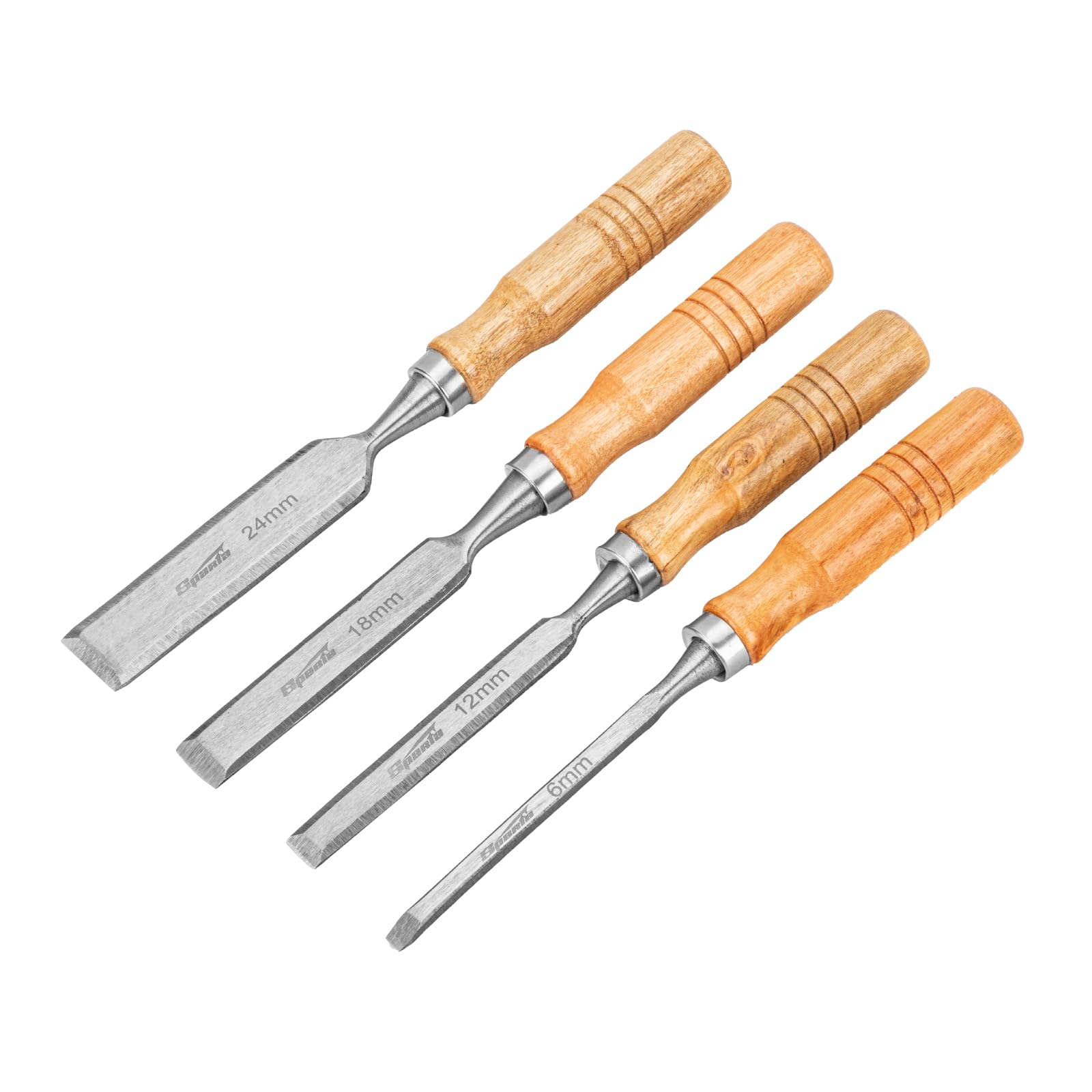 SPARTA Wooden Handle Flat Chisel Set – 6, 12, 18 & 24 mm
