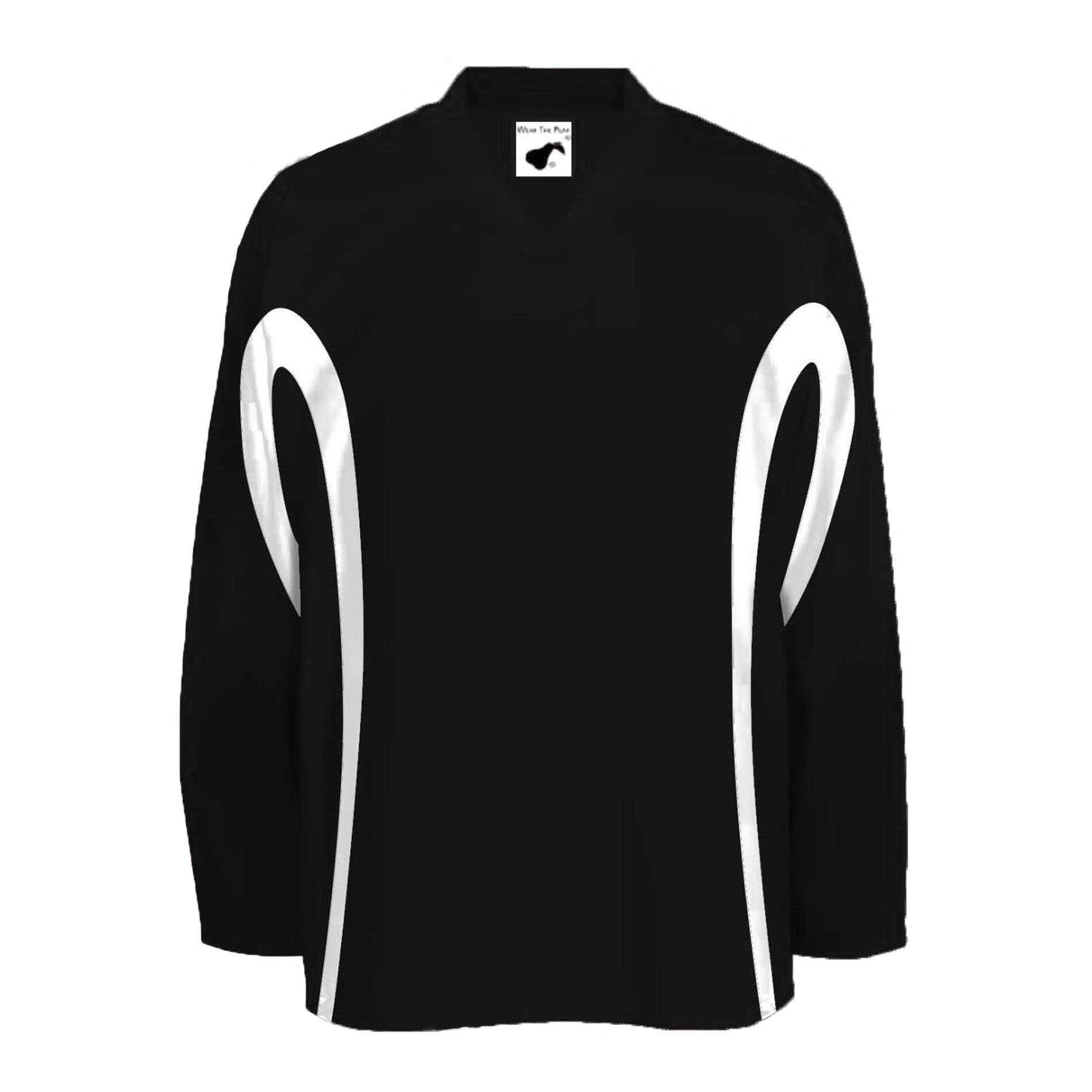 Pearsox Polyester House League Ice Hockey Jersey for Men - Moisture Wicking Hockey Game Jersey Made of 200 Denier Polyester with Pull On Closure (Black, X-Large)