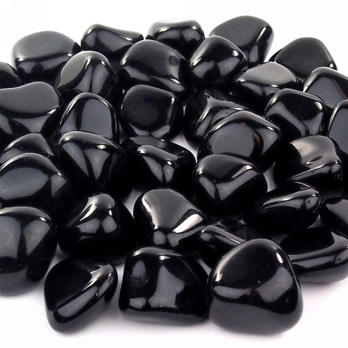 Obsidian Trommelsteine schwarz Ø ca. 30 – 40 mm Edelsteine Heilsteine Wassersteine Glückssteine - Schätze der Natur (Packung Nr. 6 mit 1 Kg)