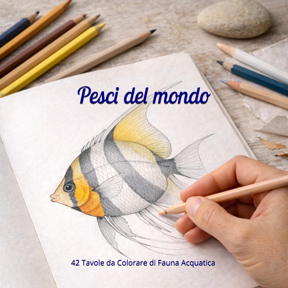 Pesci del Mondo: 42 Tavole da Colorare di Fauna Acquatica (Meraviglie Naturali da Colorare)