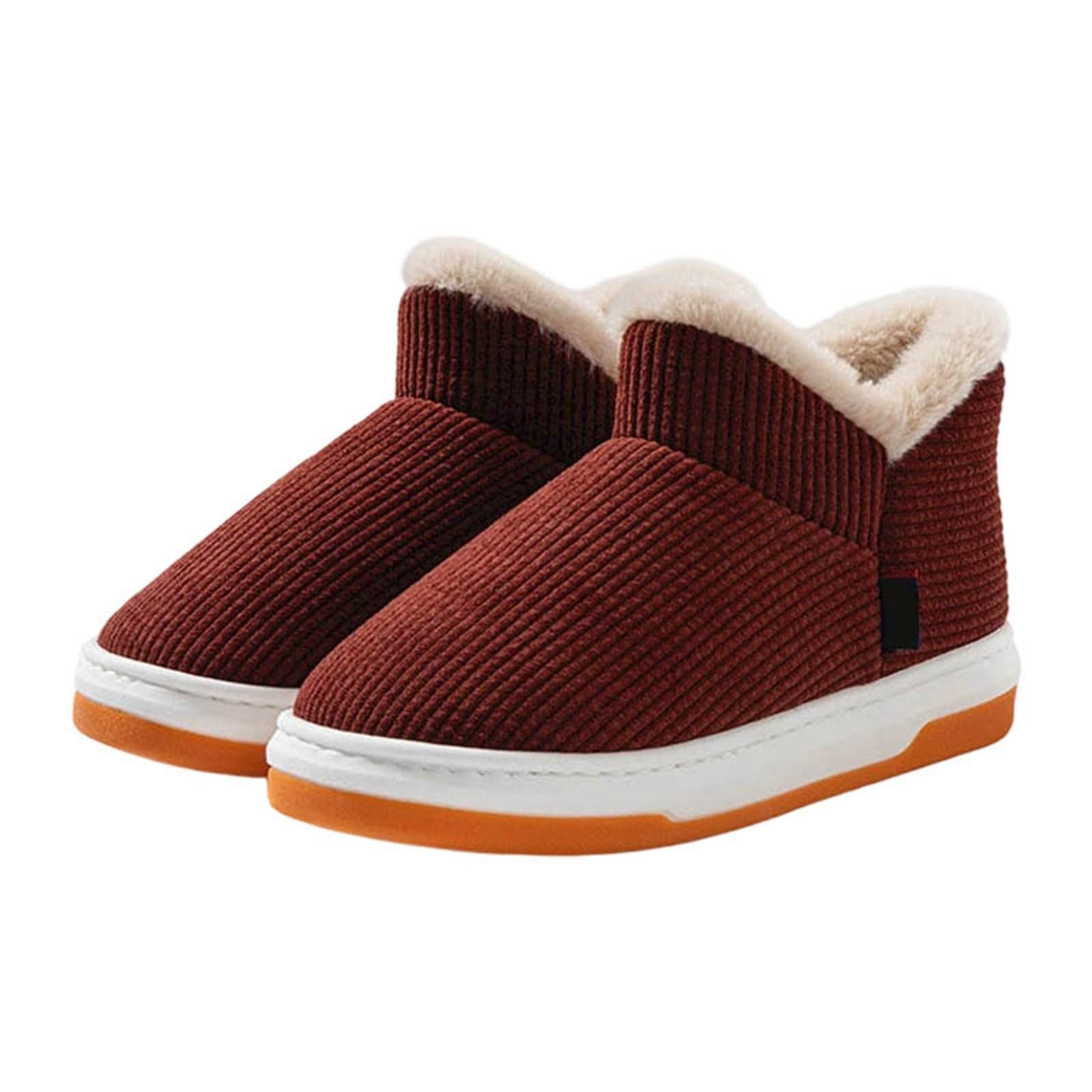 Pantuflas de invierno para mujer, para interiores y exteriores, zapatos acogedores con suela gruesa y diseño de tacón cerrado, máxima calidez y comodidad durante el clima frío
