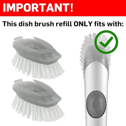 Miniatura 2 de Repuesto de cepillo dispensador de jabón, paquete de 8 cabezales de repuesto para cepillos de platos para cepillo de platos dispensador de jabón de